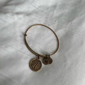 Alex and Ani “A” Initial Gold Charm Bracelet